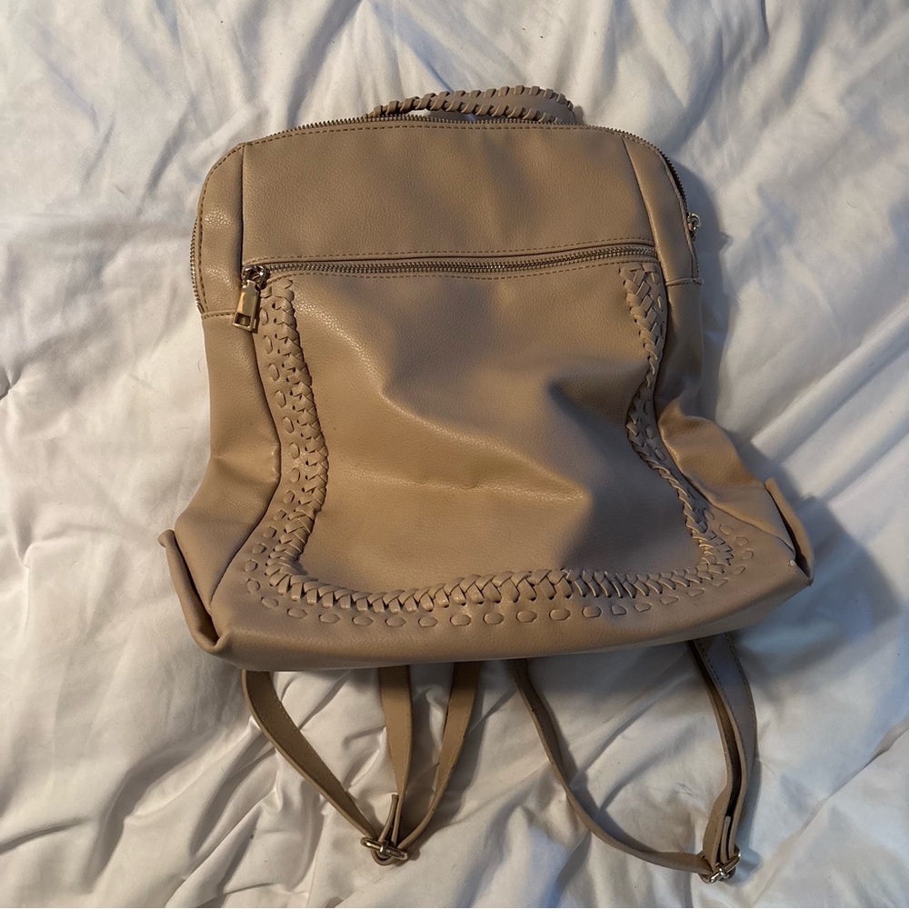 Faux leather backpack purse